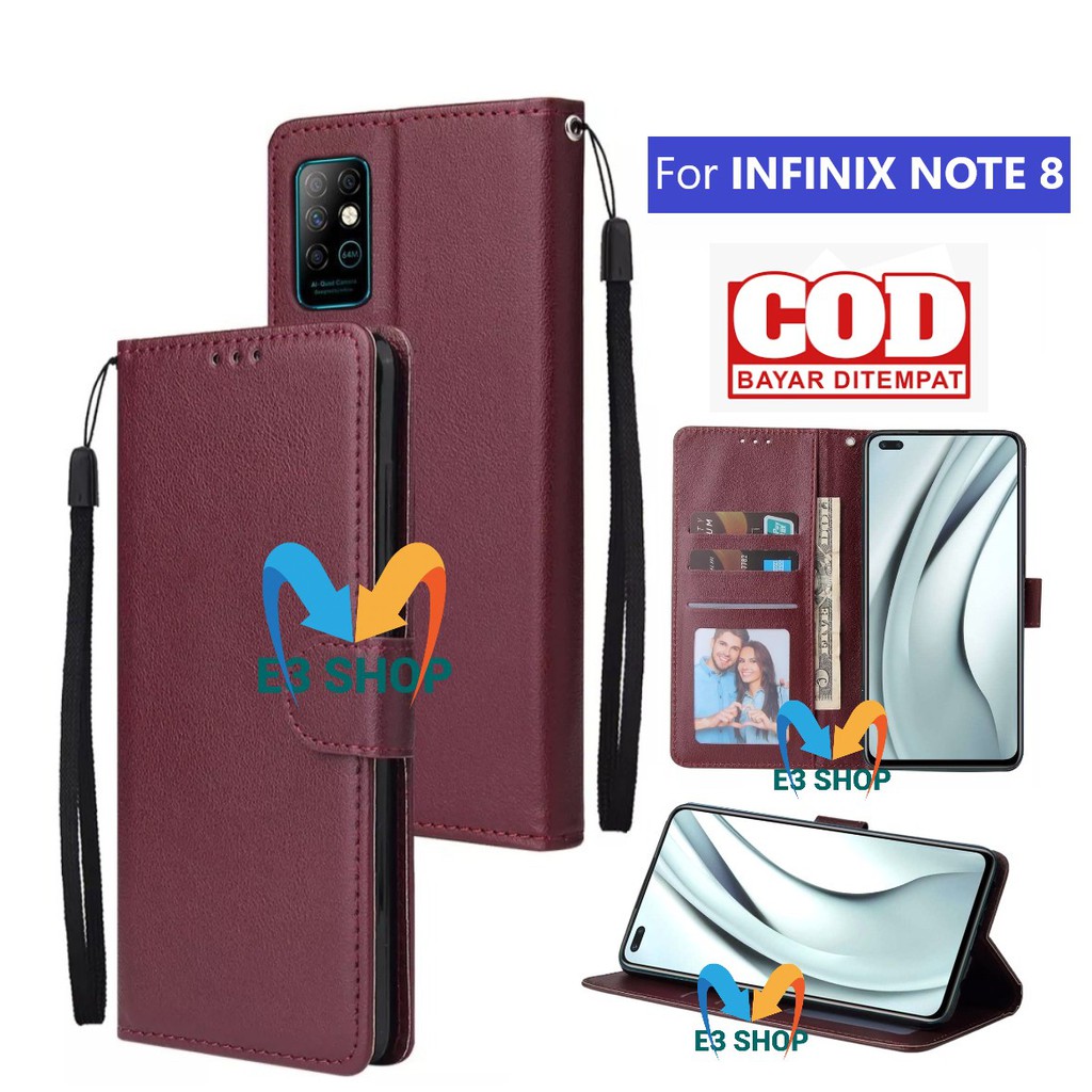 Bao Da Điện Thoại Nắp Lật Kèm Ngăn Đựng Thẻ Cho Infinix Note 8 Mobile