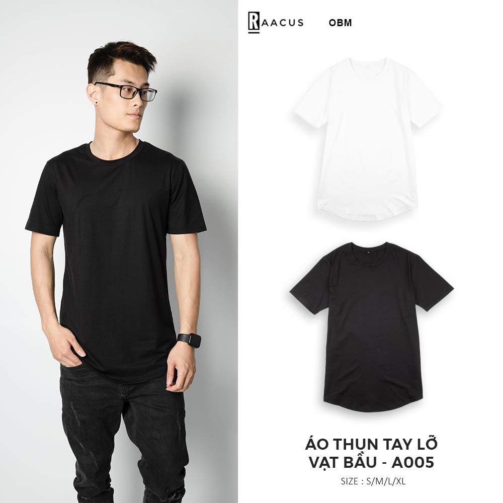 Áo thun nam unisex tay ngắn form rộng, áo phông nam vạt bầu tay lỡ basic thời trang RAACUS - A005