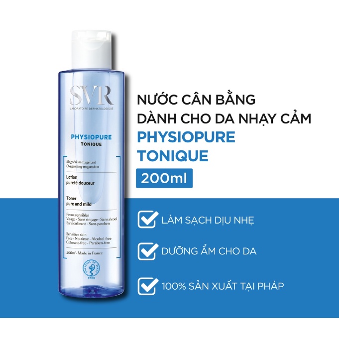 Toner cho da nhạy cảm SVR Physiopure Tonique 200ml [NHẬP KHẨU CHÍNH HÃNG 100%]