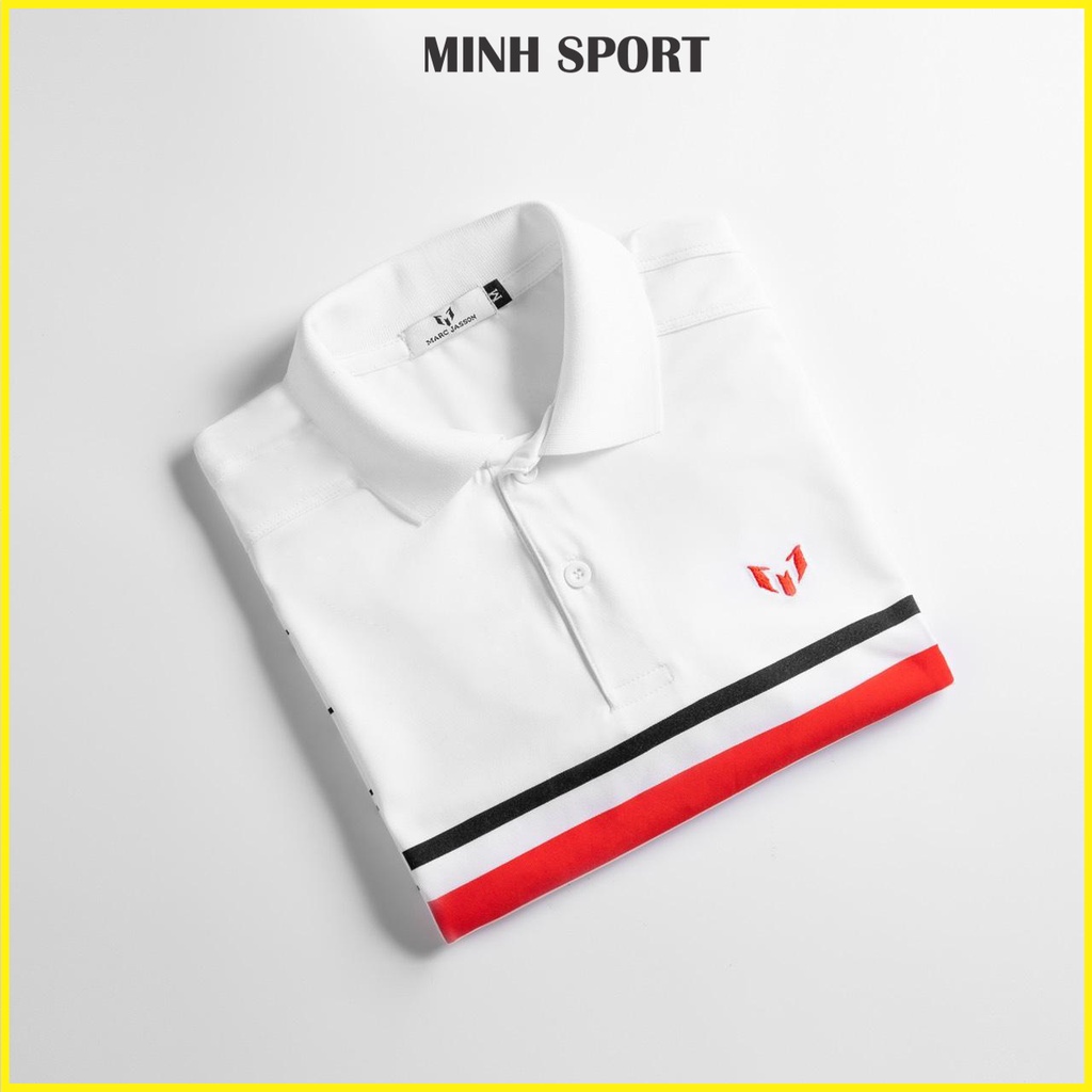 Áo Thun Polo Nam Cổ Bẻ Ngắn Tay In Sọc Ngang, Chất Vải Poly Thái Co Giãn, Bền, Mềm Mịn mã AO.47