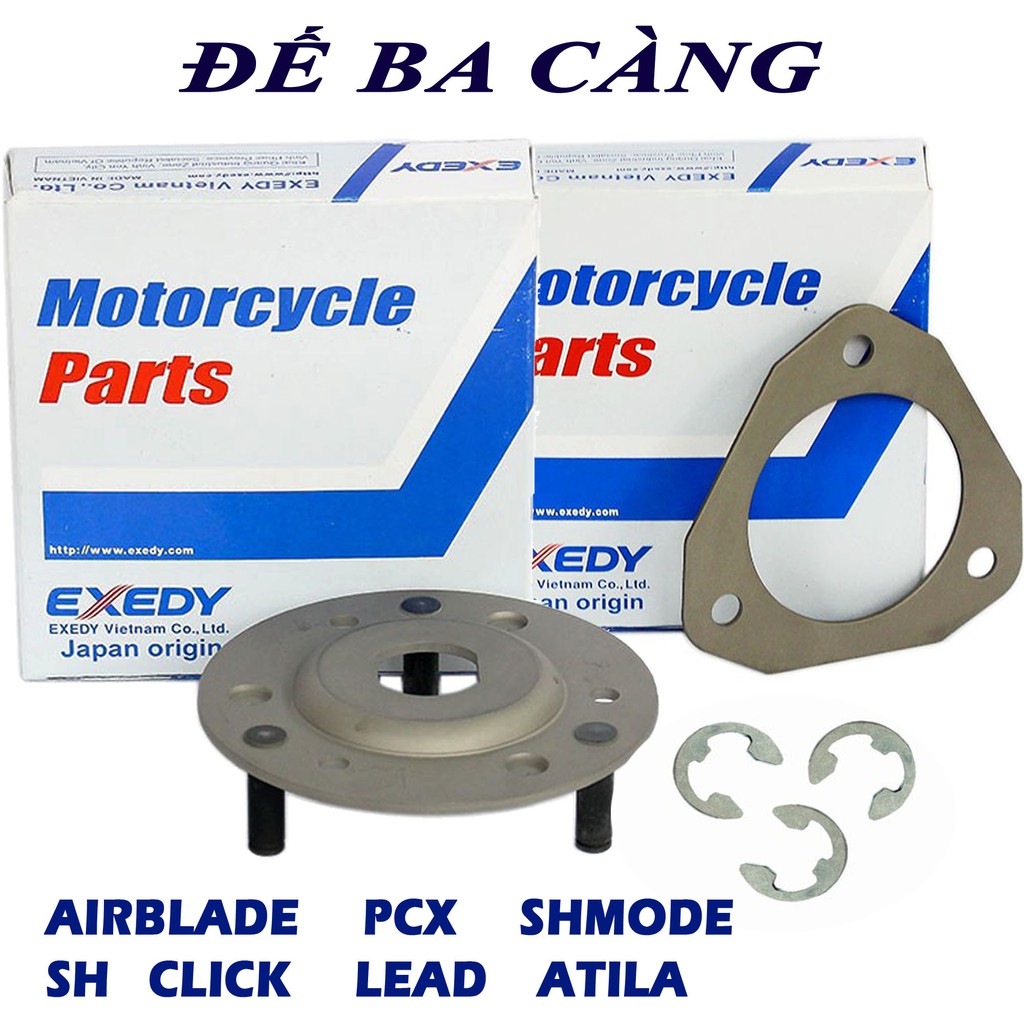Full bộ đế ba càng cho Airblade SH PCX Vario Click Lead SCR Atila - Đế ba càng Exedy Nhật Bản