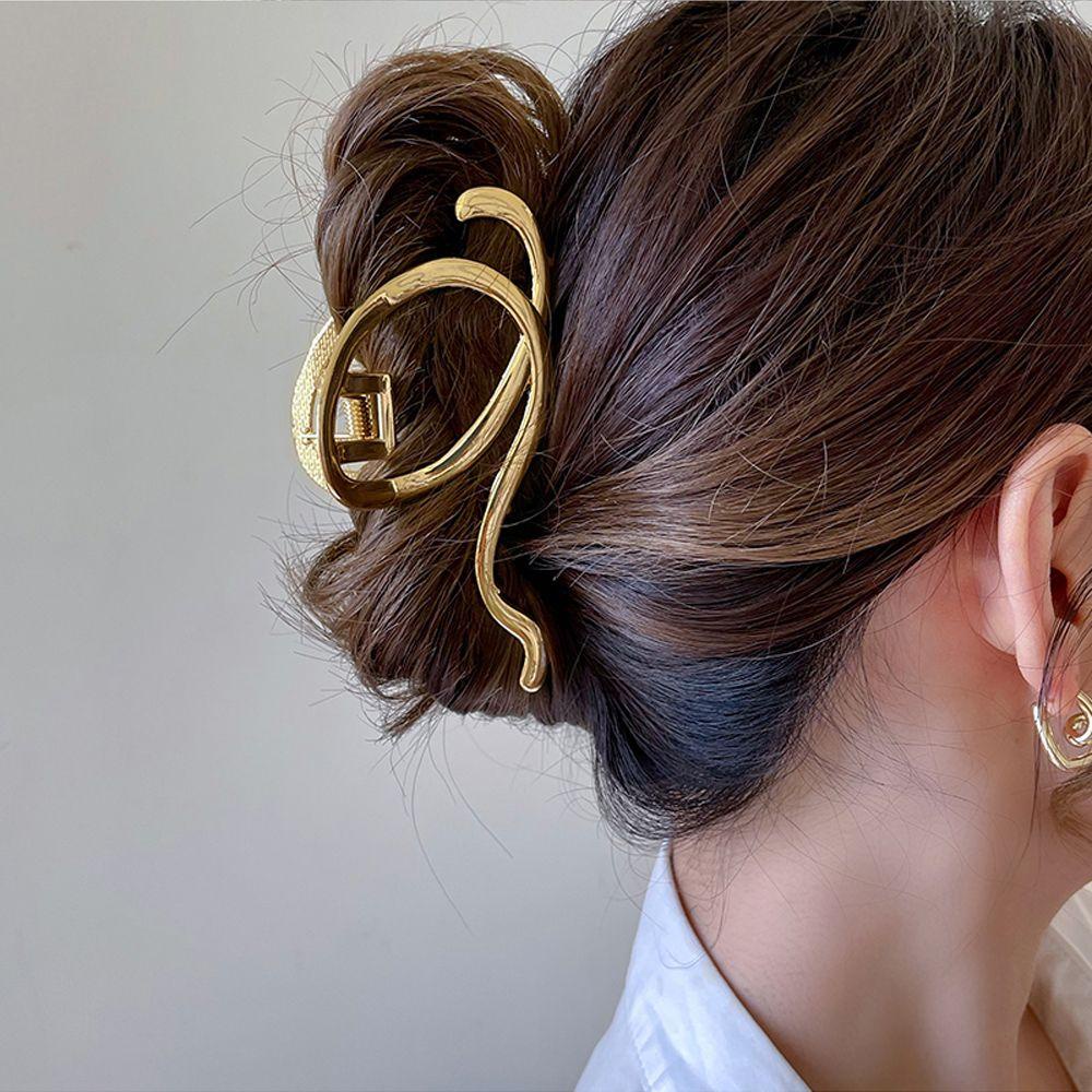 FORBETTER Kẹp Tóc Càng Cua Bằng Kim Loại Phong Cách Vintage Cho Nữ Giá Đỡ