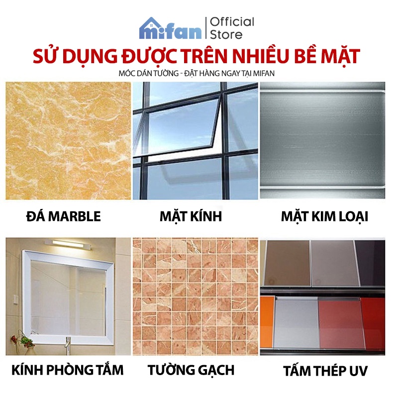 Móc Dán Tường Siêu Dính Siêu Chịu Lực MIFAN - Keo Dày Dính Siêu Chắc