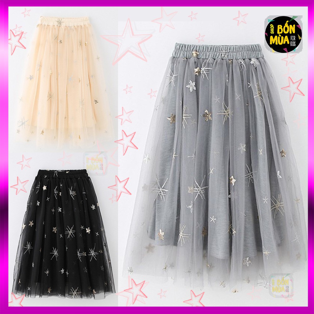 🍄20-50kg Chân váy bé size đại dáng dài đính kim sa-SHOP BỐN MÙA