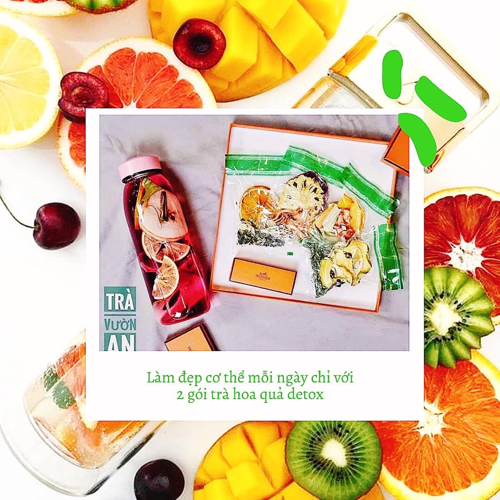 Set trà hoa quả sấy lạnh Detox giảm cân Vườn An