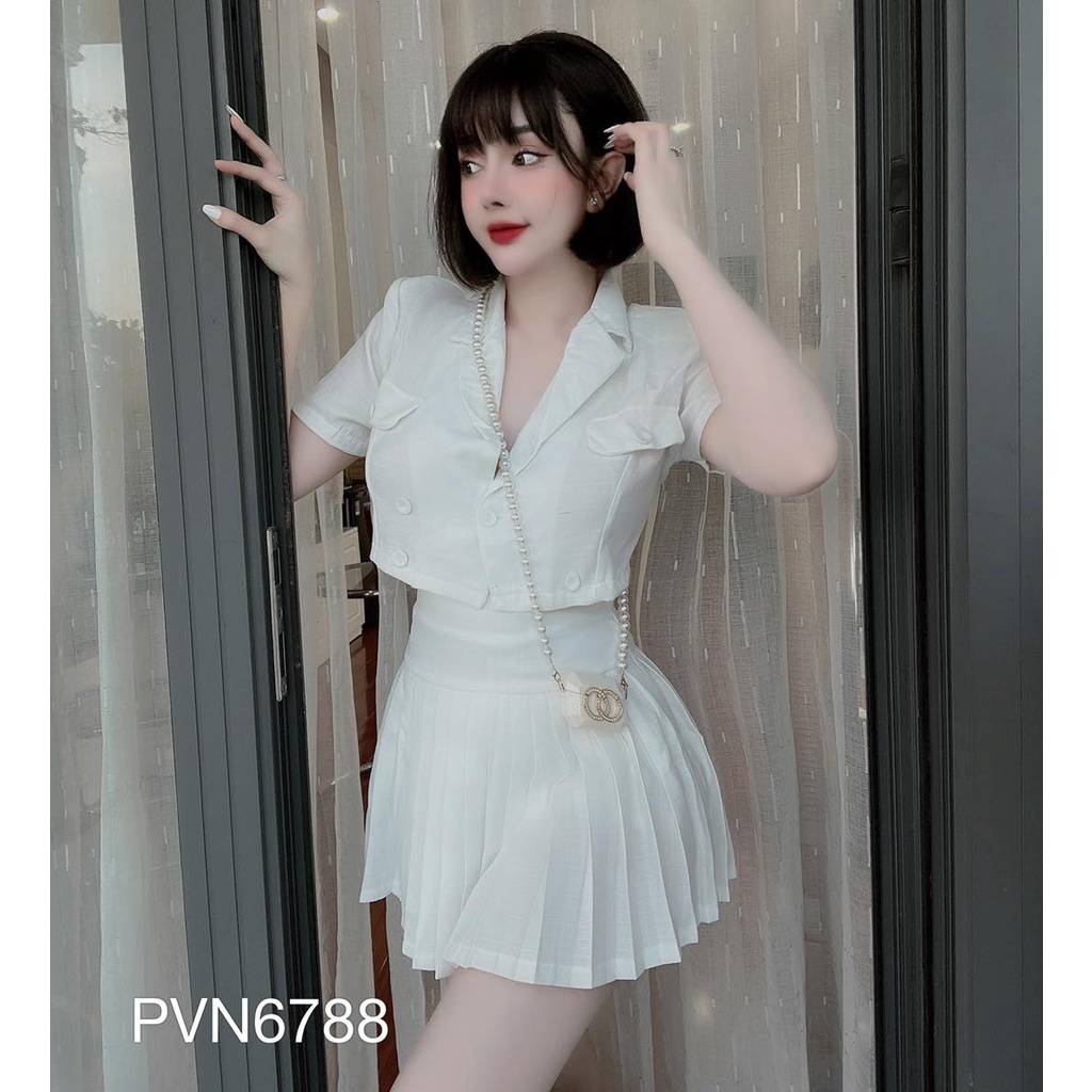 Bộ áo nút bọc váy li