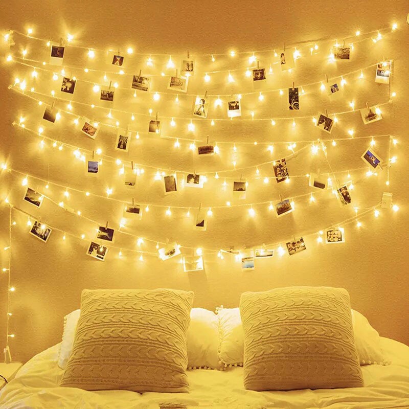 Cuộn 5m đèn led trang trí màu vàng nắng