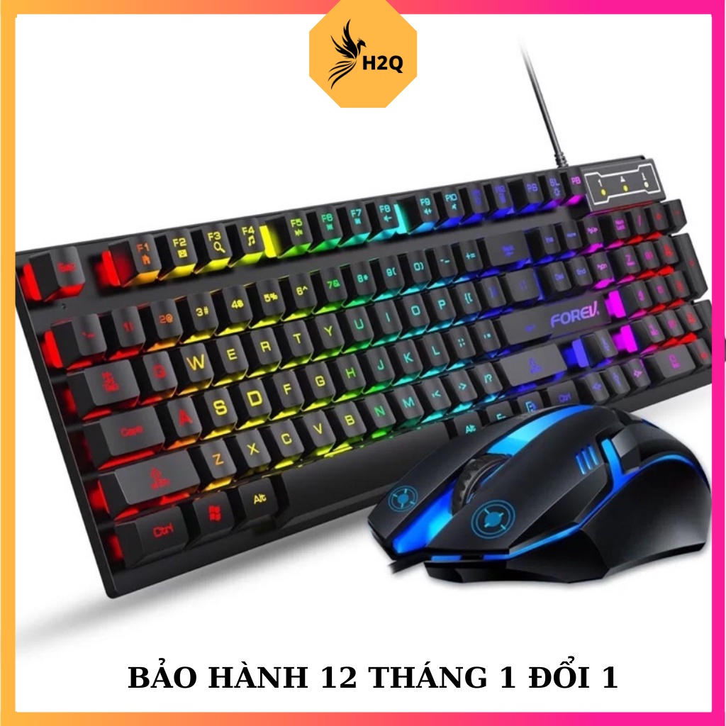 Bàn Phím Có Dây Forev, Bàn Phím Máy Tính đèn LED 7 Màu Chuyên Game Siêu Nét Chống Nước, Hàng chính Hãng