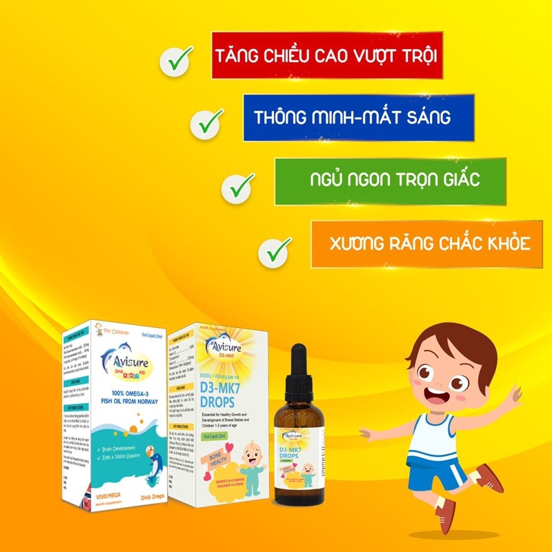 Avisure DHA Smart Kid - Giúp bổ sung DHA. Hỗ trợ phát triển não bộ và cải thiện thị lực ở trẻ(20ml)