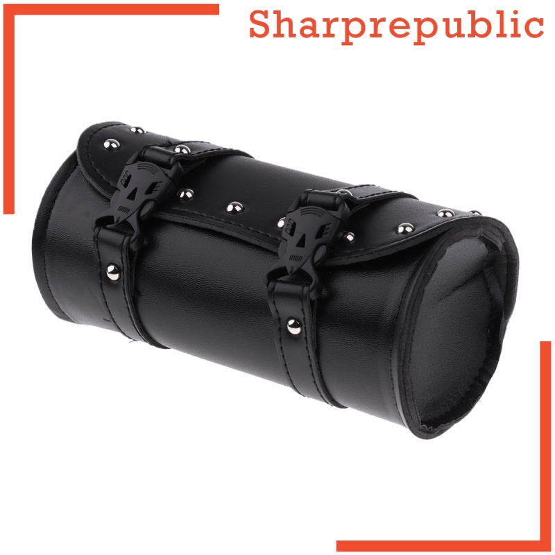 [SHARPREPUBLIC] Motorcycle Saddlebag PU Leather Round Barrel Roll Tool Bag for Harley | BigBuy360 - bigbuy360.vn