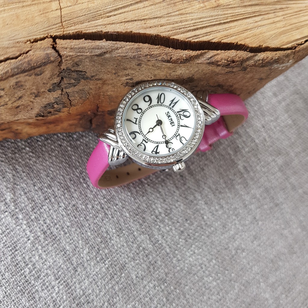 [Tặng vòng tay]Đồng hồ nữ SKMEI chính hãng SK9162.04 dây da cao cấp