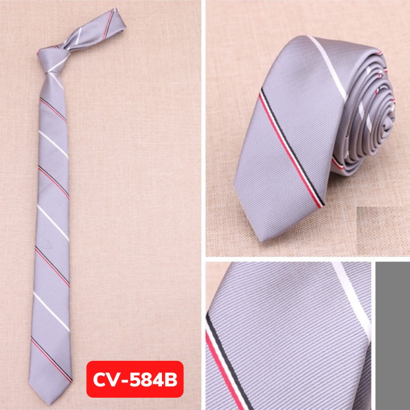 Cà vạt Nam bản nhỏ 5cm thời trang phong cách Hàn Quốc, Calavat sinh viên, Cavat chú rể, Cravat dự tiệc CV-584
