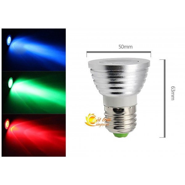 Bóng đèn led đổi màu có điều khiển từ xa RGB 3W V2