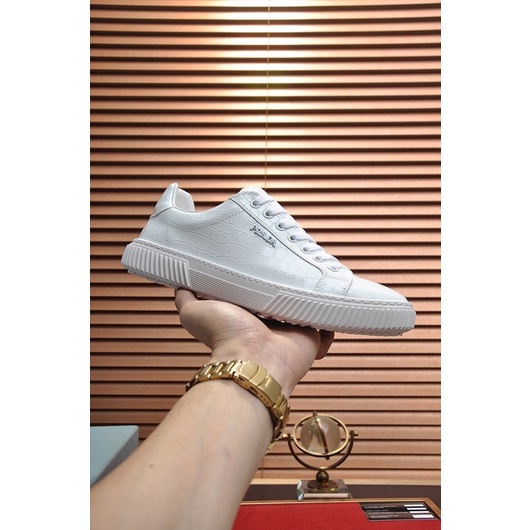 Giày thể thao nam thương hiệu Prada cao cấp da thật dập vân da cá sấu