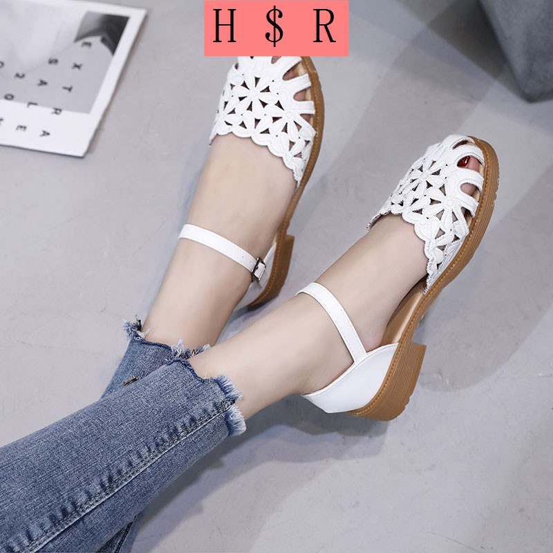 Xăng đan bít mũi đế dày thời trang hè 2021 cho nữ