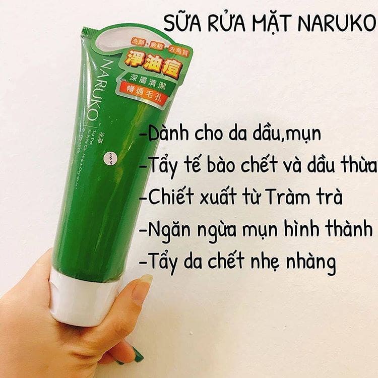 Sữa Rửa Mặt Chiết Xuất Tràm Trà Naruko Tea Tree Purifying Clay Mask & Cleanser 120g