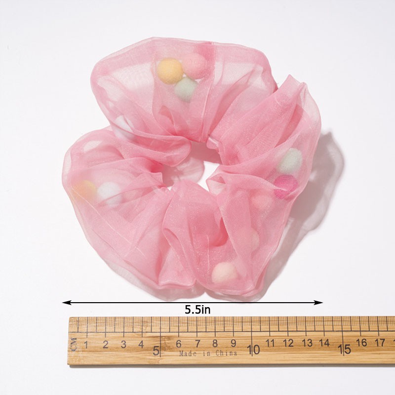 Dây Buộc Tóc Co Giãn Đính Bóng Lông Dễ Thương Cho Nữ