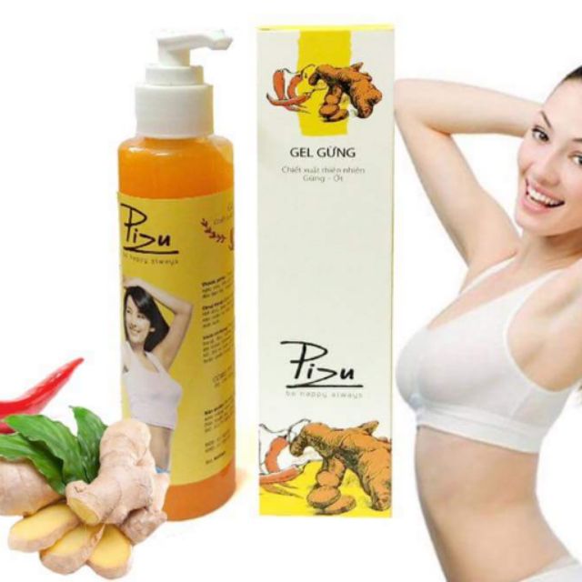 Gel tan mỡ gừng ớt Pizu eo thon tặng 1 đai định hình