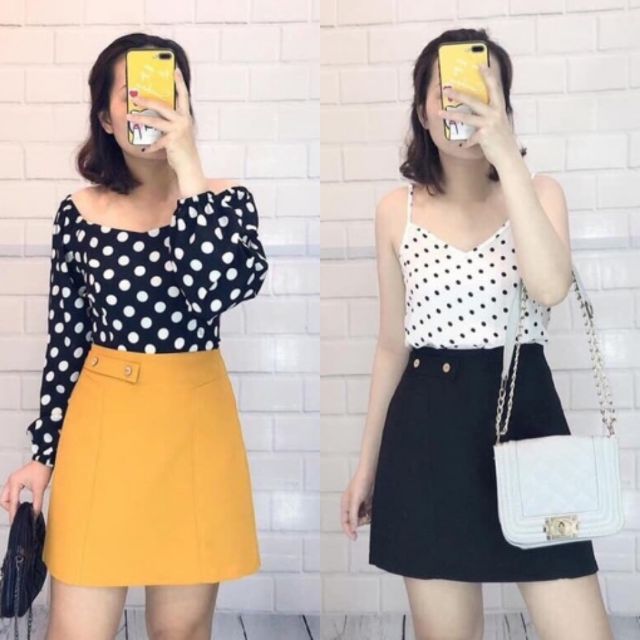 [Mã FASHIONT4WA2 giảm 10K đơn 50K] CHÂN VÁY CÔNG SỞ TUYẾT MƯA CÚC GỖ