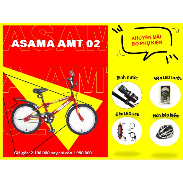 [KHUYẾN MÃI] Xe đạp trẻ em ASAMA AMT 02 20 inch