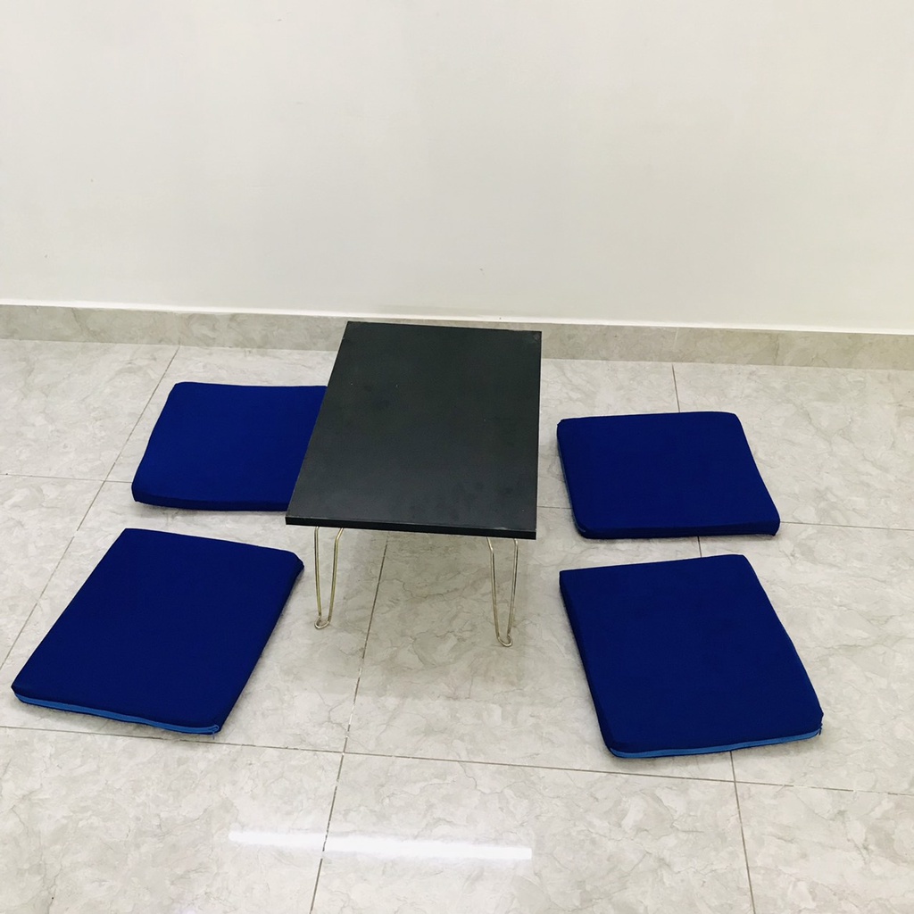 Nệm bệt màu Xanh lam kích thước 40x40x3cm. lót ghế tựa lưng . ngồi bệt....