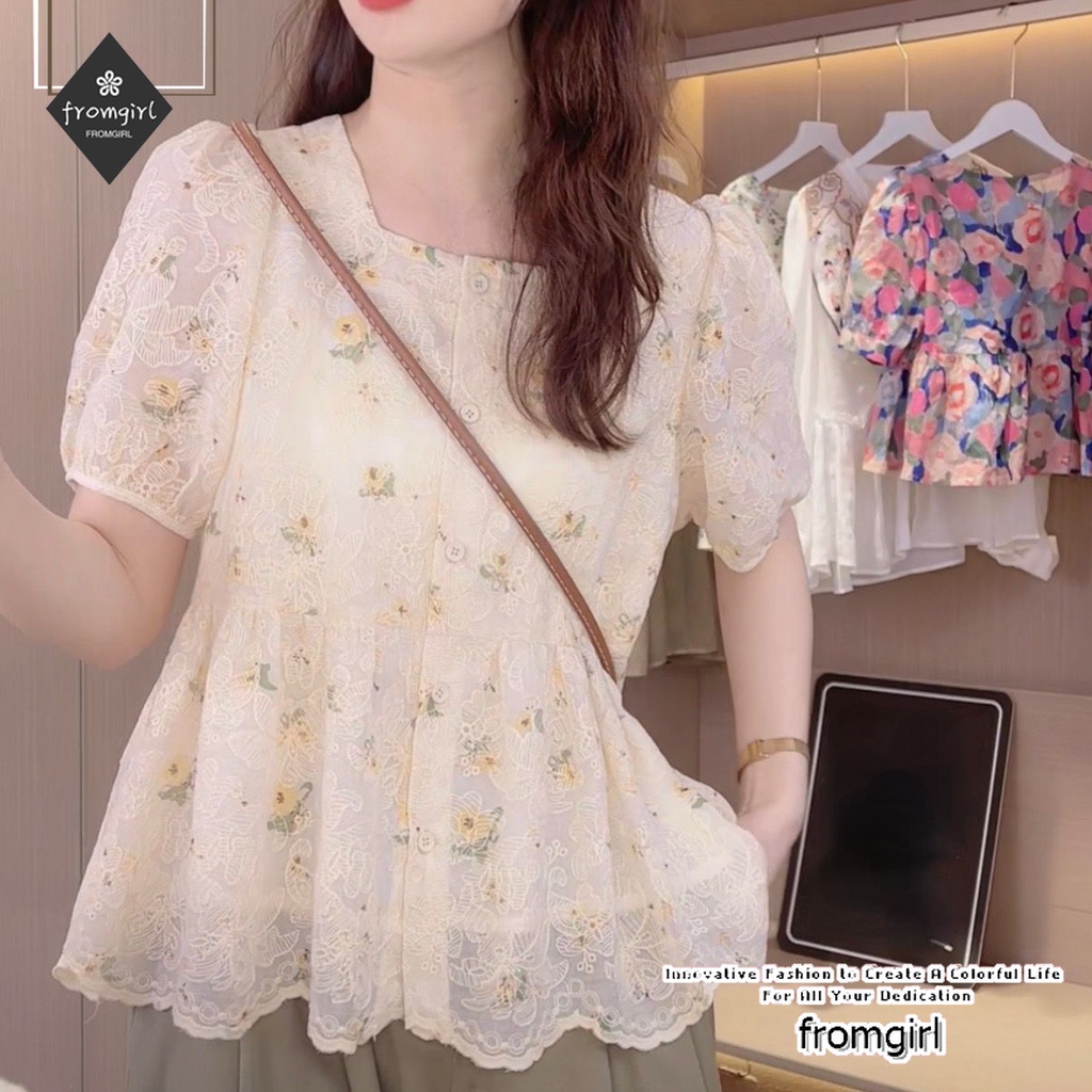 Áo Sơ Mi Nữ Ngắn Tay In Hoa Cổ Điển Thời Trang Mùa Hè Mới 2022