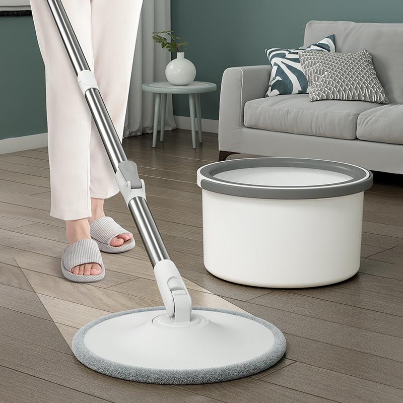 Chổi Lau Nhà Thông Minh Tự Tách Nước Thải Xoay 360 Độ, Mâm Tròn Thấm Nước Tốt, Thế Hệ Mới Nhất (Tặng Bông Lau)
