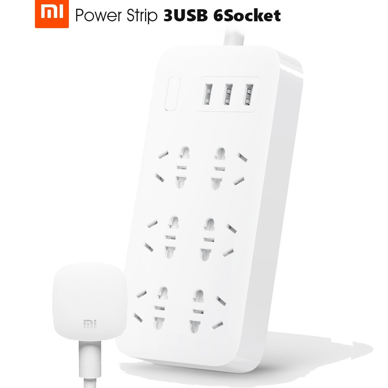 Ổ cắm Xiaomi Mi Power Strip 6 cổng 3 USB | BH 3 tháng