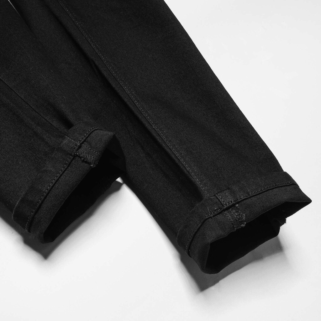 Quần Jean Nam đen rách gối kiểu dáng ôm skinny, chất liệu cao cấp co dãn, lên fomr siêu đẹp. Quần bò nam jin nam | BigBuy360 - bigbuy360.vn
