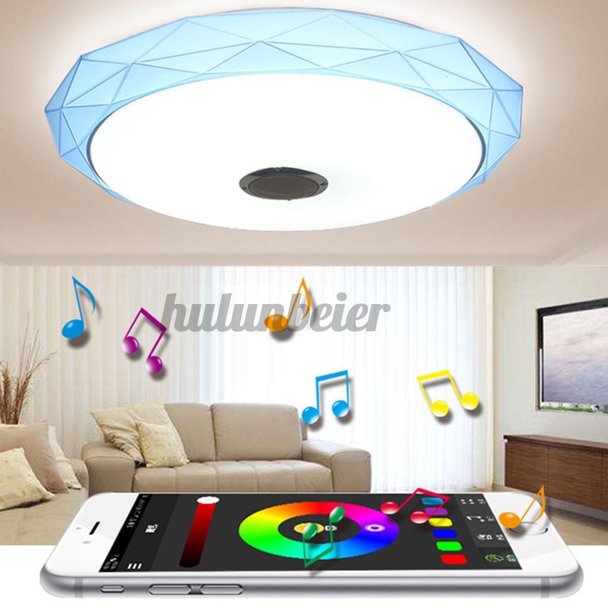 Đèn Led Gắn Trần Nhà Có Kết Nối Bluetooth 40cm 24w