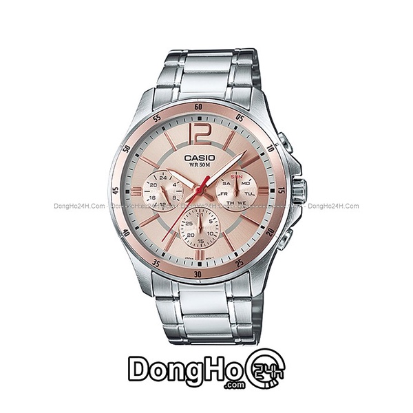 Đồng Hồ Nam Casio MTP-1374D-9A Dây Kim Loại Nhiều Màu.