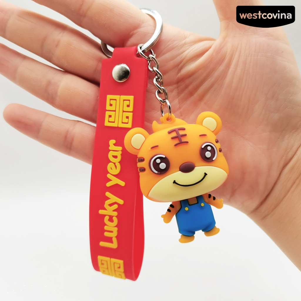 Móc khóa hình cọp may mắn phong cách truyền thống