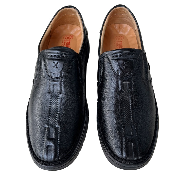 Giày mọi nam da bò màu đen Trường Hải thời trang nam cao cấp GM300 CÓ SIZE 44