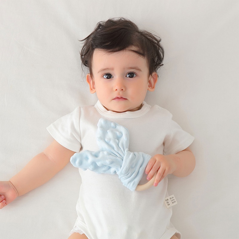 Đồ Chơi Vòng Gặm Hình Tai Thỏ Mềm Mại Thoải Mái Cho Bé Mọc Răng