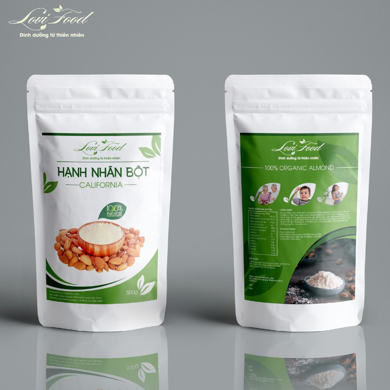 BỘT HẠNH NHÂN MỸ - 500gram dùng làm bánh - Nhập khẩu trực tiếp từ Mỹ - Lovi Food Việt Nam