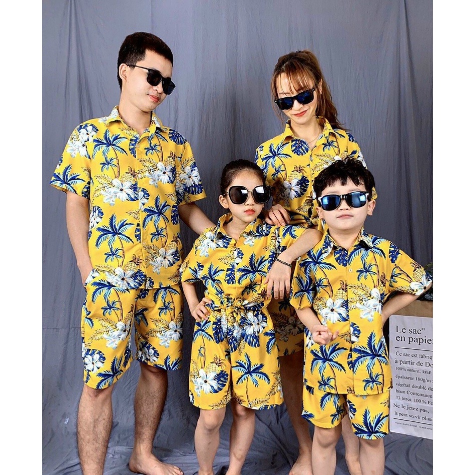 11. 🌸TOP BÁN CHẠY🌸 Đồ bộ đi biển. đồng phục gia đình. mẫu bông sứ hot nhất 2022 )