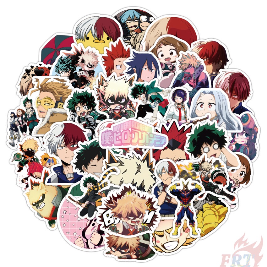 56 Cái / Bộ ☆ Miếng Dán Trang Trí Hình My Hero Academia ☆ Sticker Dán Tường Chống Thấm Nước Thời Trang