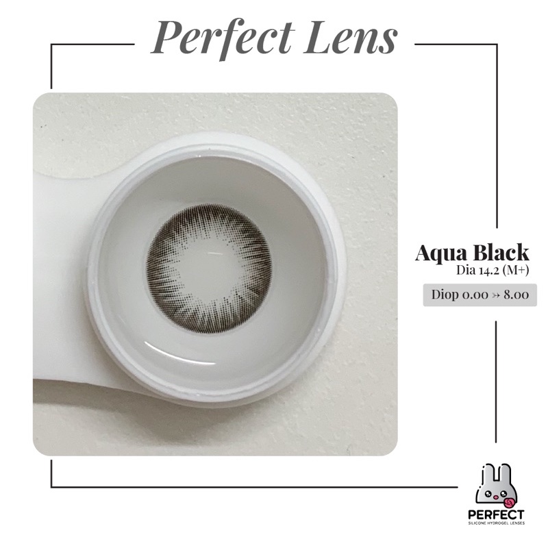 Lens Mắt , Kính Áp Tròng AQUA BLACK Có Độ Cận và Không Độ , DIA 14.2 , Dành Cho Mắt Nhạy Cảm Giá Sale