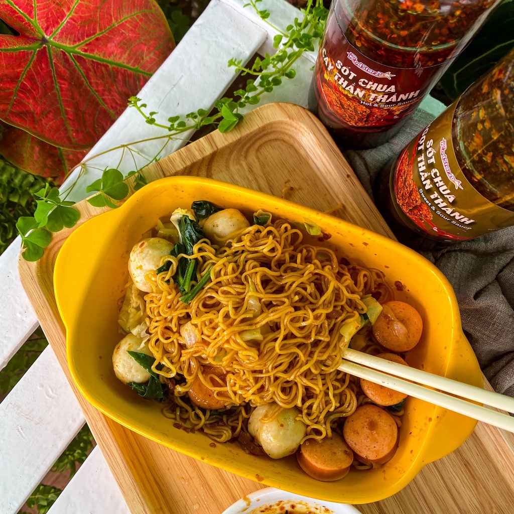 Combo nước chấm thịt nướng mù tạt Vàng Ong và chua Ngọt Rodstarz, sốt trộn mì, salad