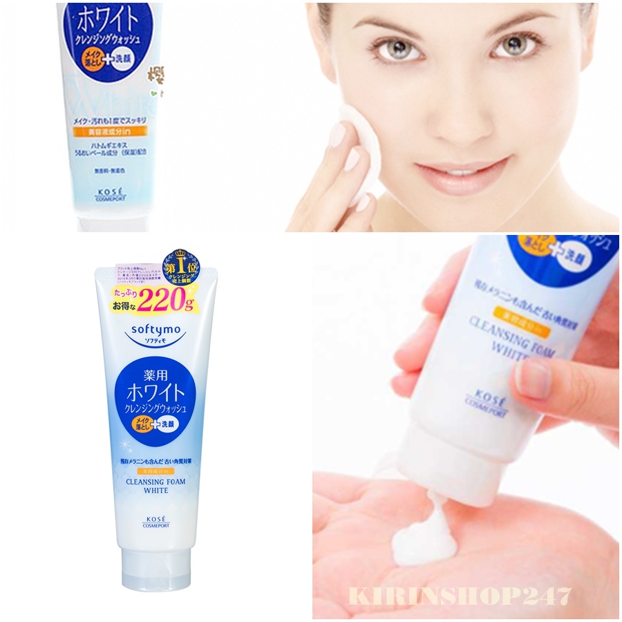 Sữa rửa mặt trắng da Kose Softymo Cleasing Foam 220g Hàng Nội Địa Nhật
