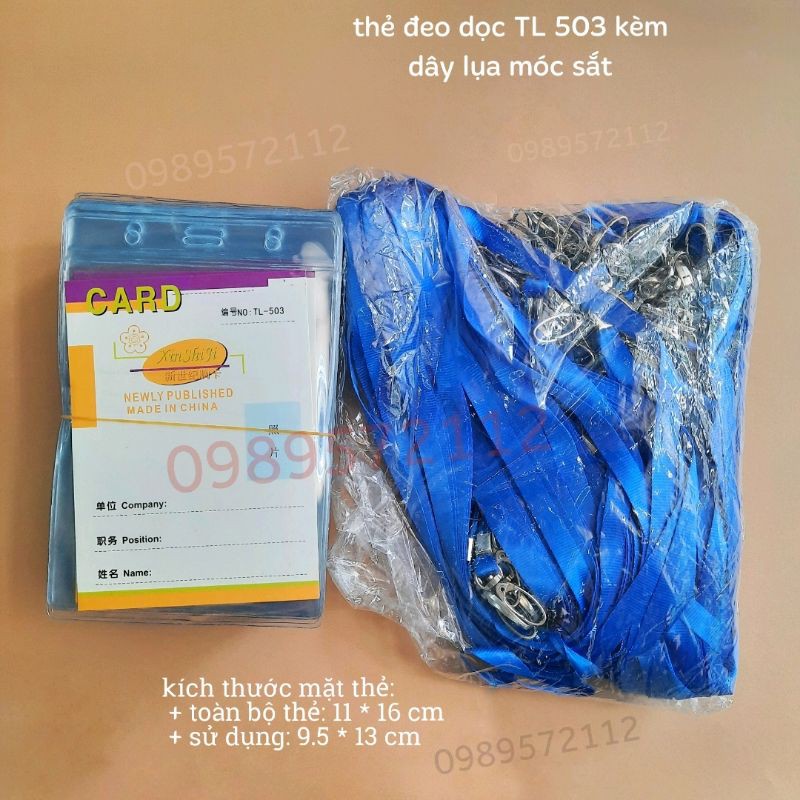 Thẻ đeo dọc TL 503 kèm dây lụa bé (combo)