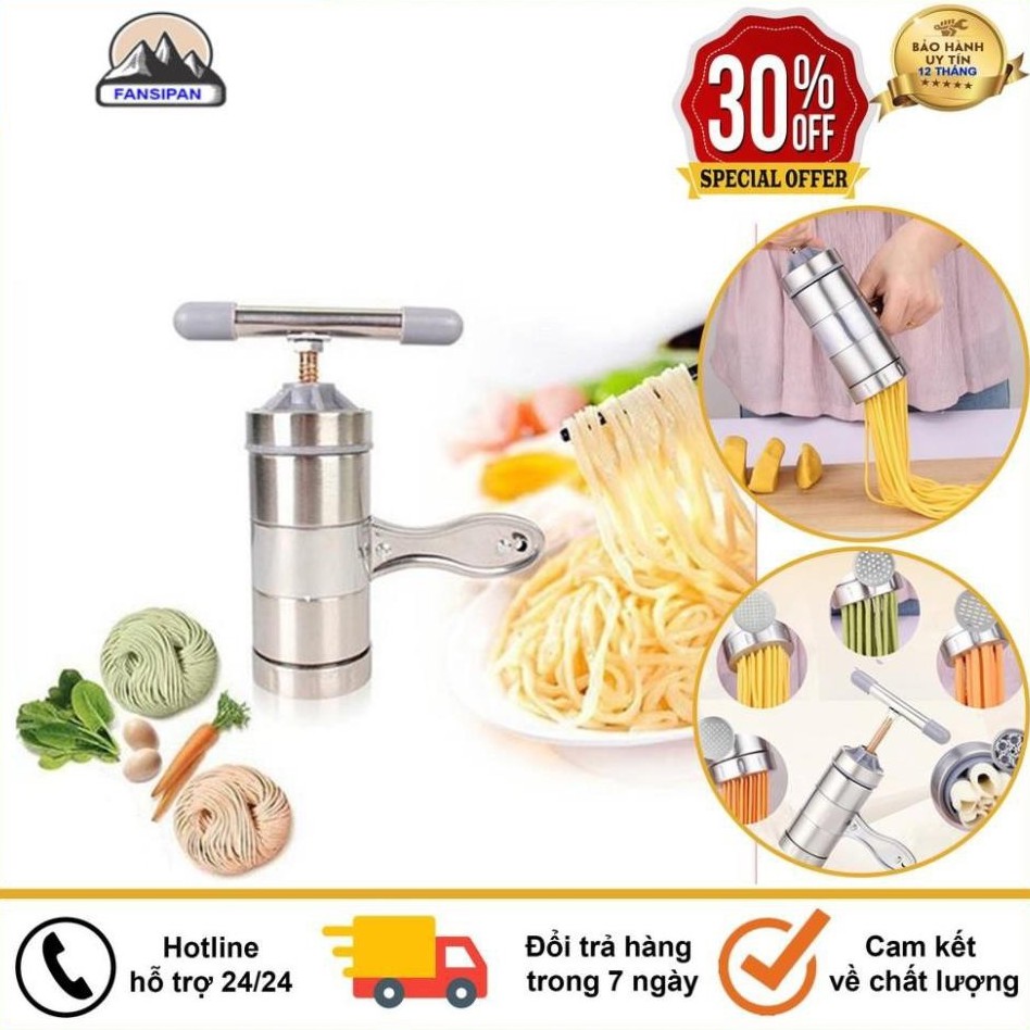 Máy Làm Bún, Mỳ Tươi Tại Nhà Bằng Inox, Tặng Kèm Bộ 5 Size Bún