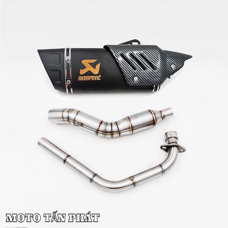 Pô Akrapovic R1 đen ốp Carbon Nhập Khẩu