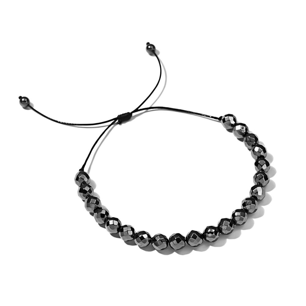 Vòng Tay Chuỗi Hạt Hematite Đen Không Từ Tính Giúp Giảm Cân Hiệu Quả Cho Nam Và Nữ