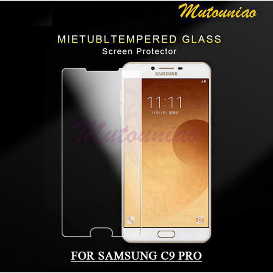 Bộ 2 miếng dán màn hình cường lực trong suốt dành cho điện thoại thông minh Samsung Galaxy C9 Pro