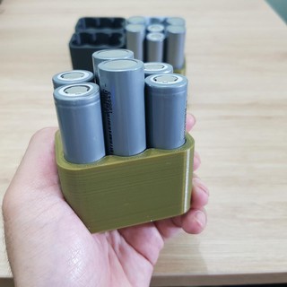 Khuôn đóng cell pin 18650, 3 cell 2 hàng thấp cao dành cho pin máy Ryobi | Black & Decker 12v