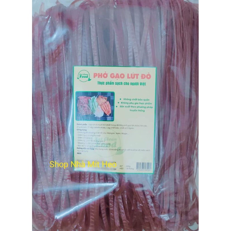 Mì bún Hủ tiếu gạo lứt đỏ 100% đặc biệt gói 500gram