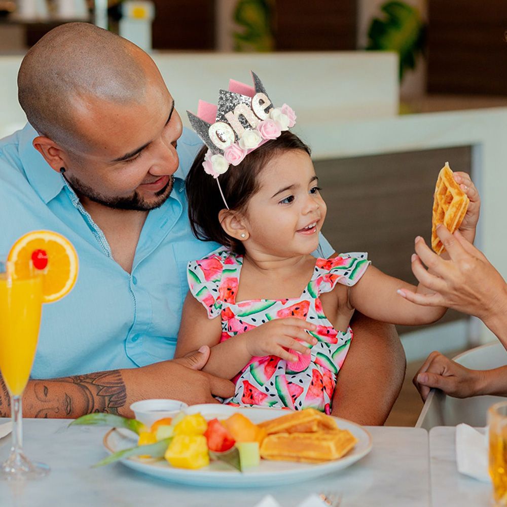 KUNHEV Băng đô cài tóc hình vương miện hoàng tử/công chúa/quà tặng sinh nhật cho bé trai/bé gái 1/2/3