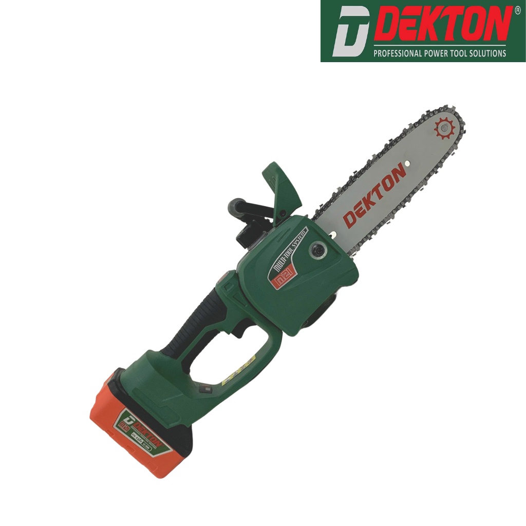 Máy Cưa Xích Dekton M21-CS08BL Dùng Pin 21V bơm dầu từ động - Cưa xích pin không chổi than Dekton