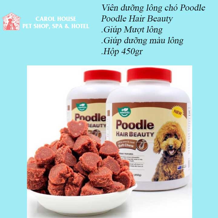 Viên dưỡng mượt lông Poodle Hair Beauty Hộp - Gói 10 viên chỉ 15k